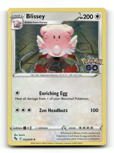 Blissey 052 078 rare - blissey, pgo
