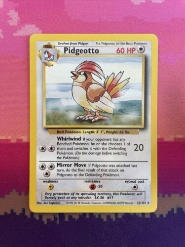 Pokemon karte pidgeotto base - pokemon,